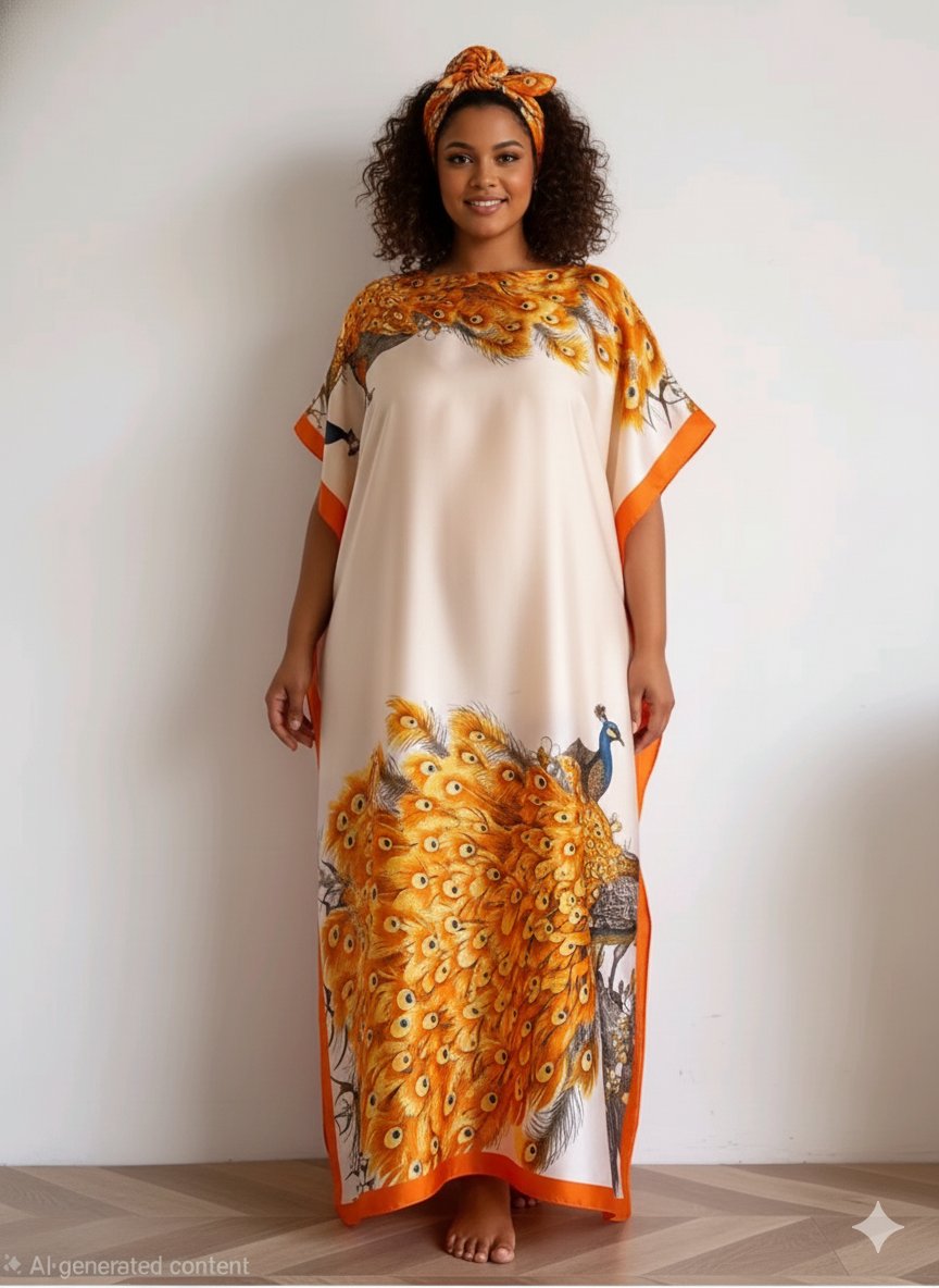 2 piece: Kaftan with Matching Scarf