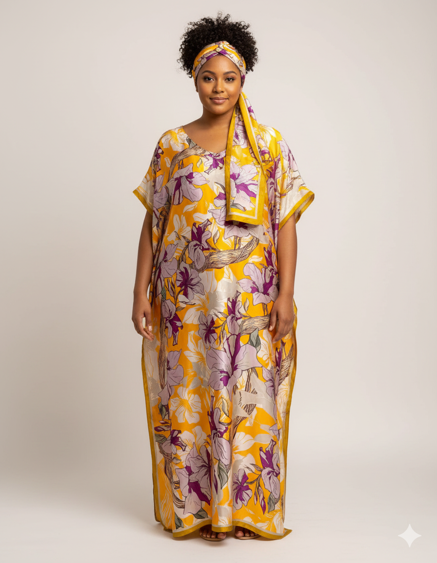 2 piece Kaftan and Scarf