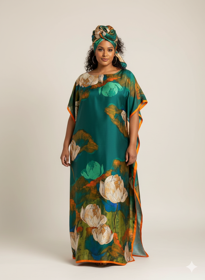 2 piece: Kaftan with Matching Scarf