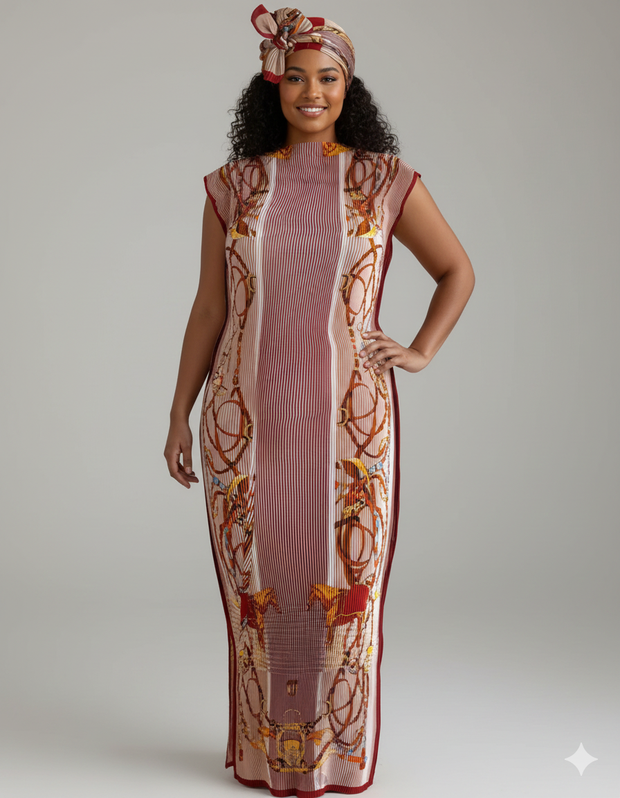 100% Stretch Curve Hugging Kaftan + Matching Scarf