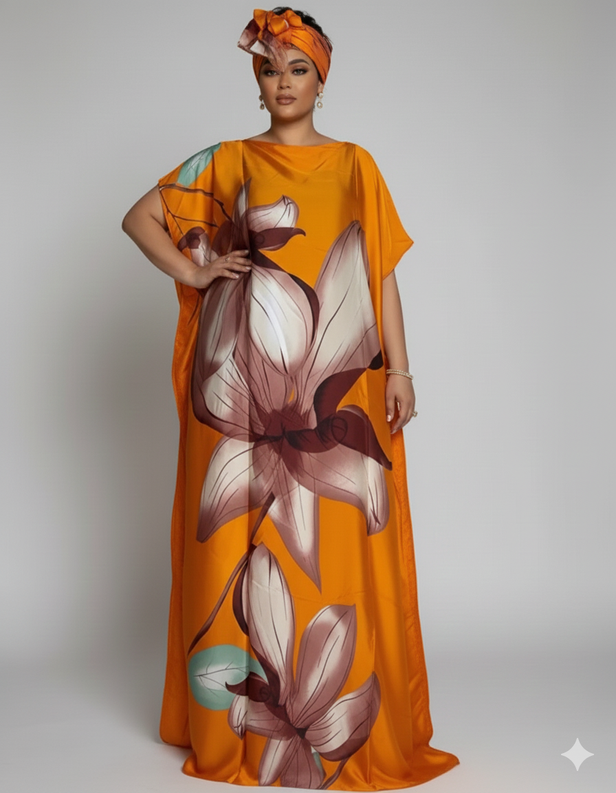 2 piece: Kaftan with Matching Scarf