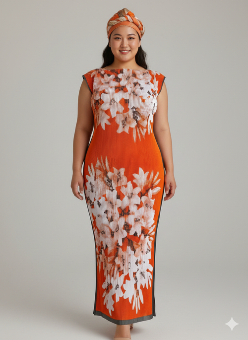 100% Stretch Curve Hugging Kaftan + Matching Scarf