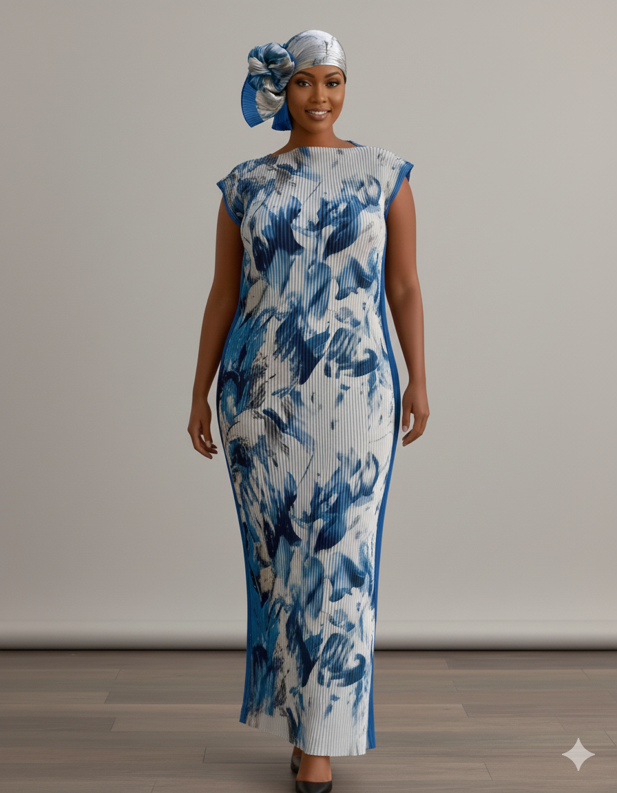 100% Stretch Curve Hugging Kaftan + Matching Scarf