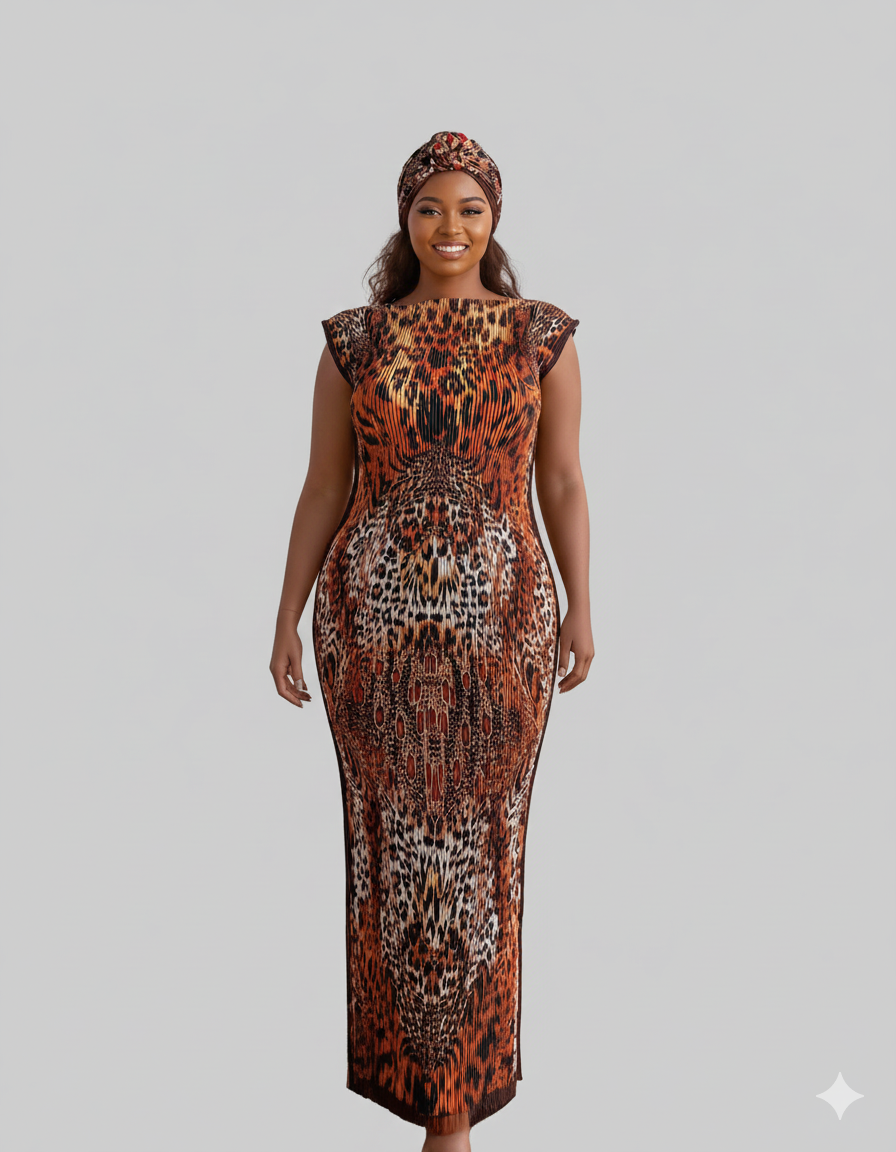 100% Stretch Curve Hugging Kaftan + Matching Scarf