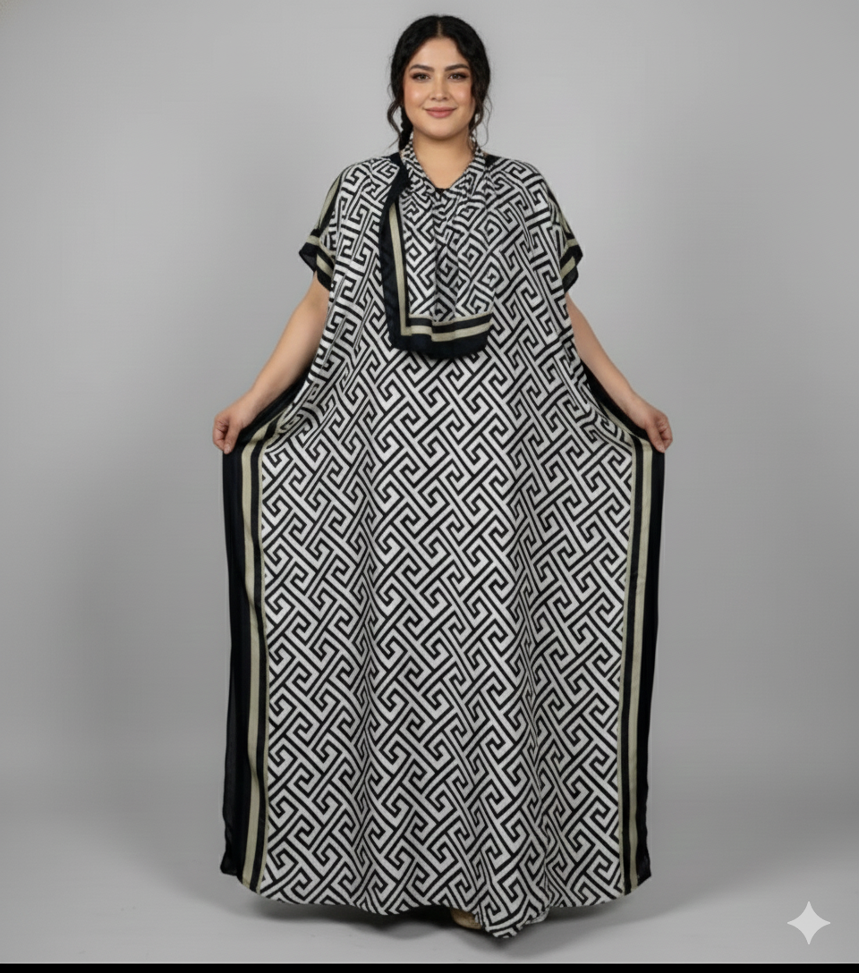2 piece: Kaftan with Matching Scarf