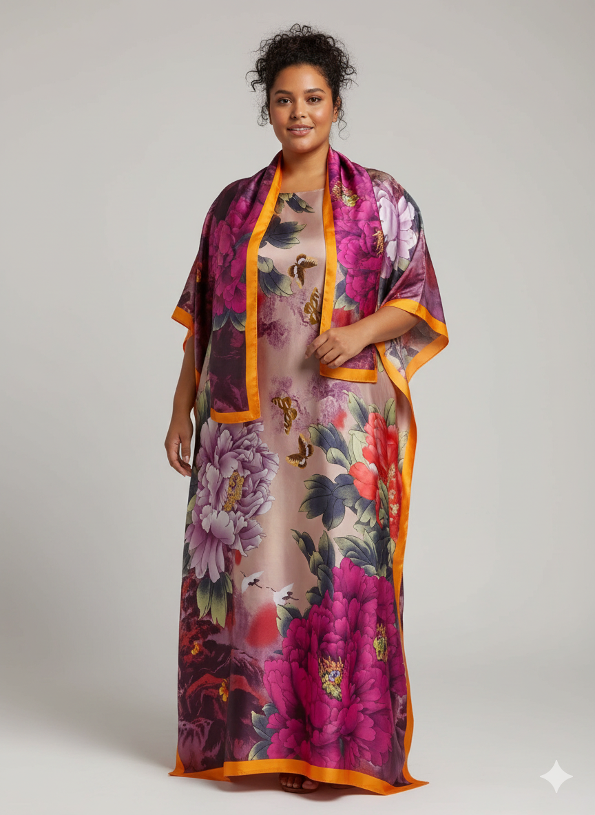 2 piece Kaftan and Scarf