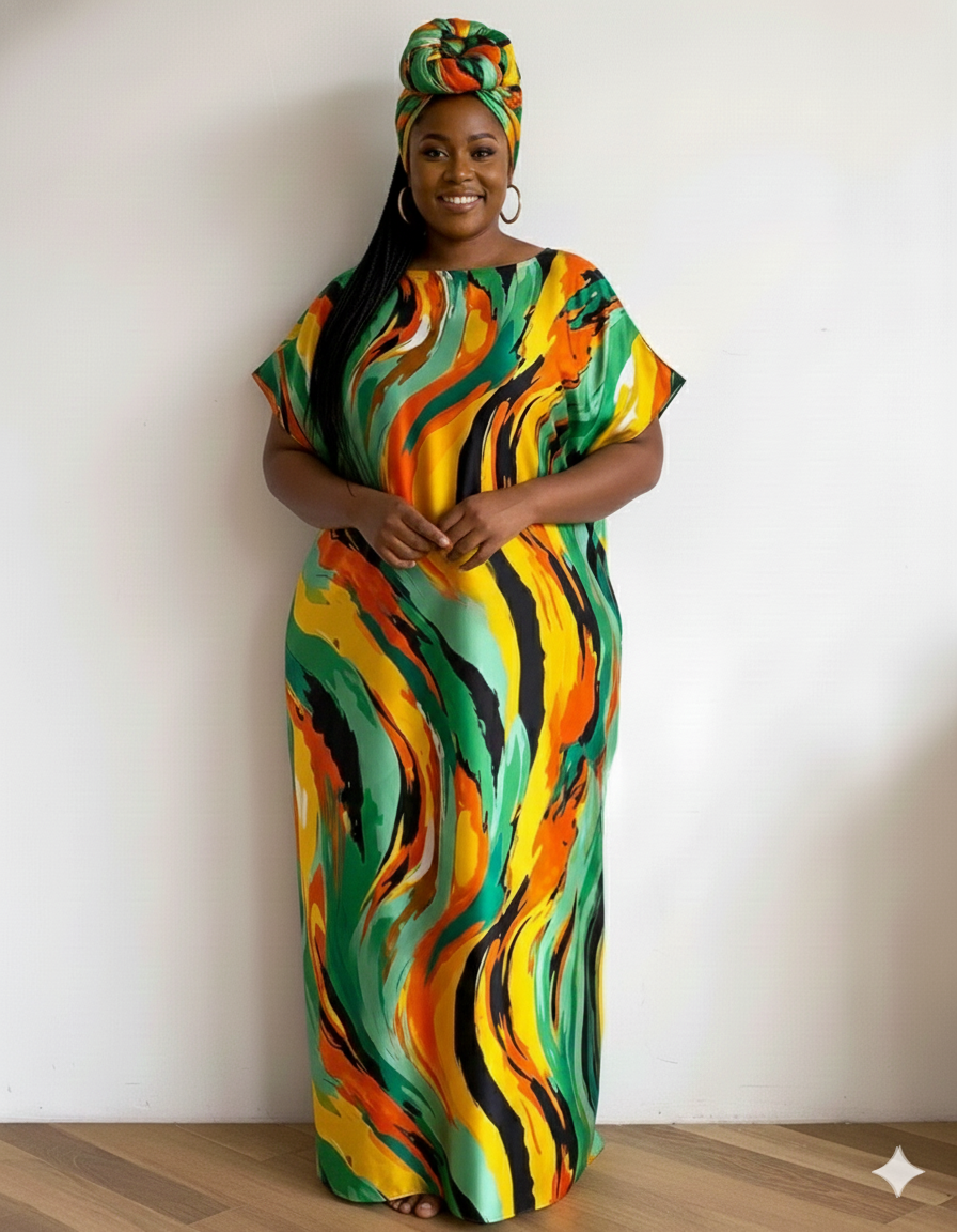 2 piece Kaftan and Scarf